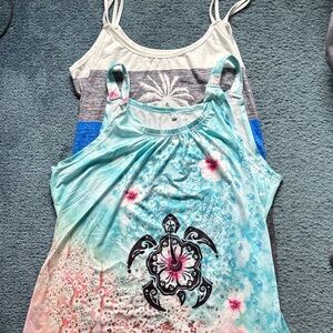 Swim coverups with Turtle and Palm Designs